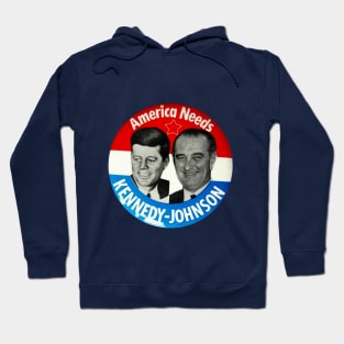 Kennedy - Johnson 1960 Presidential Campaign Button Design Hoodie